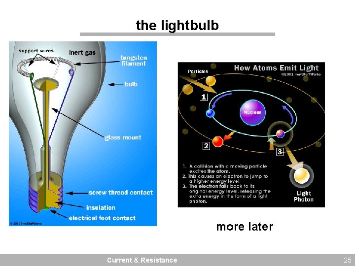 the lightbulb more later Current & Resistance 25 