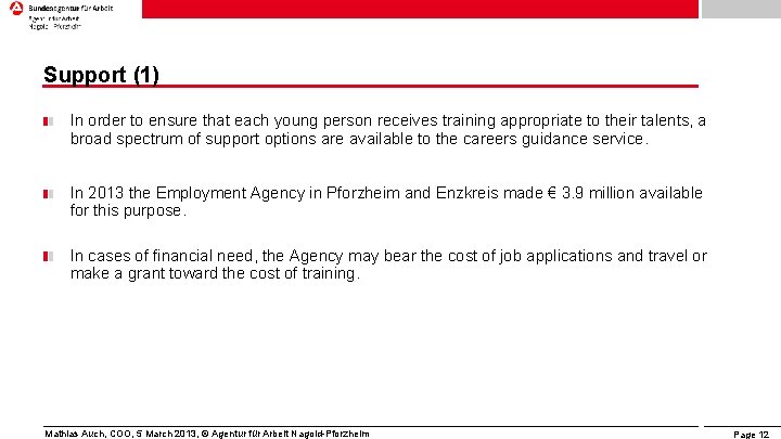 Support (1) In order to ensure that each young person receives training appropriate to Support (1) In order to ensure that each young person receives training appropriate to