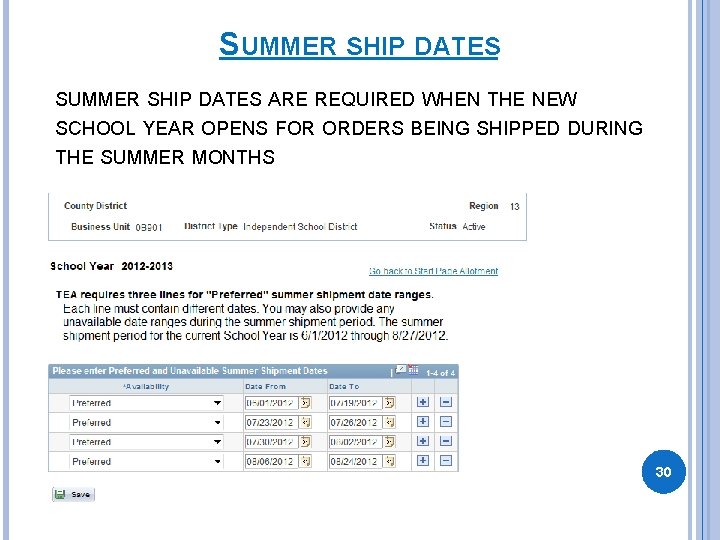 SUMMER SHIP DATES ARE REQUIRED WHEN THE NEW SCHOOL YEAR OPENS FOR ORDERS BEING SUMMER SHIP DATES ARE REQUIRED WHEN THE NEW SCHOOL YEAR OPENS FOR ORDERS BEING
