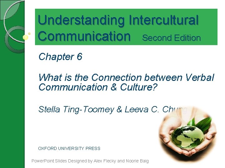 Understanding Intercultural Communication Second Edition Chapter 6 What is the Connection between Verbal Communication