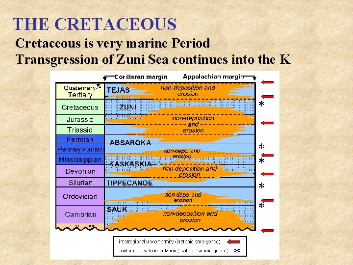 THE CRETACEOUS Cretaceous is very marine Period Transgression of Zuni Sea continues into the