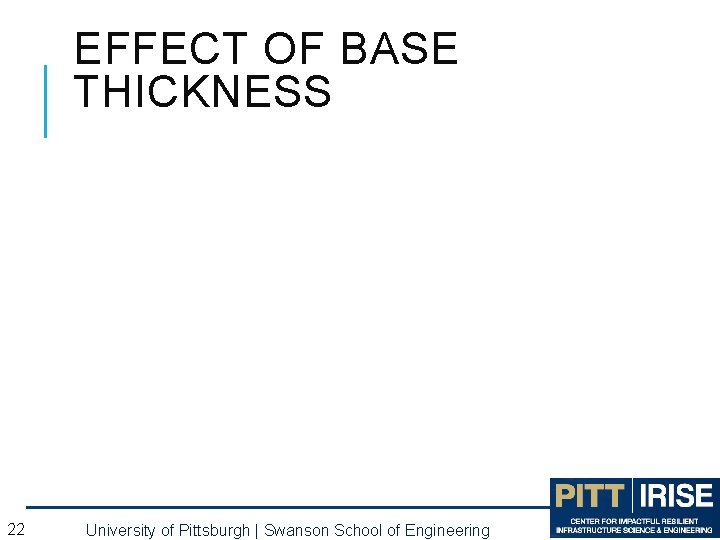 EFFECT OF BASE THICKNESS 22 University of Pittsburgh | Swanson School of Engineering 22 EFFECT OF BASE THICKNESS 22 University of Pittsburgh | Swanson School of Engineering 22