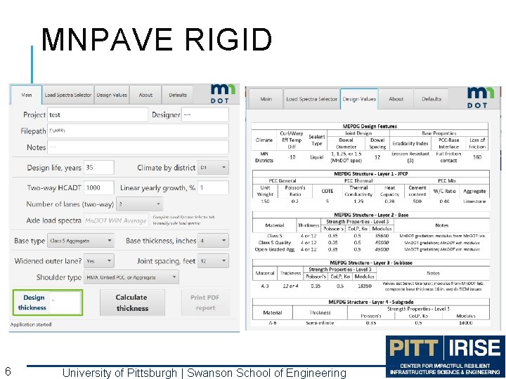 MNPAVE RIGID 6 University of Pittsburgh | Swanson School of Engineering 6 MNPAVE RIGID 6 University of Pittsburgh | Swanson School of Engineering 6