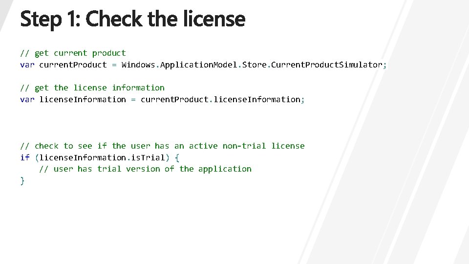 // get current product var current. Product = Windows. Application. Model. Store. Current. Product.