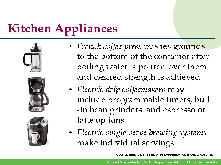 Kitchen Appliances • French coffee press pushes grounds to the bottom of the container