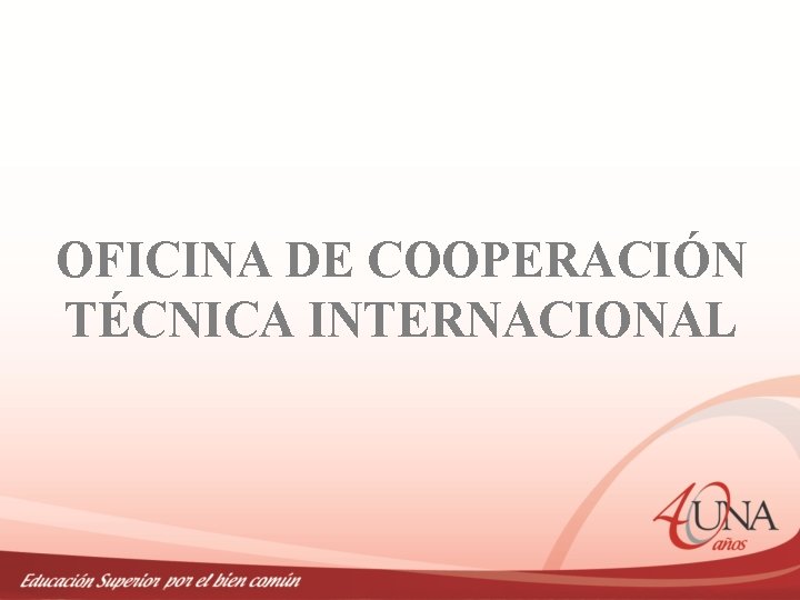 OFICINA DE COOPERACIÓN TÉCNICA INTERNACIONAL 