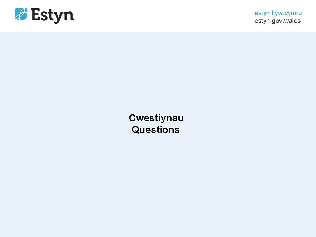 estyn. llyw. cymru estyn. gov. wales Cwestiynau Questions 