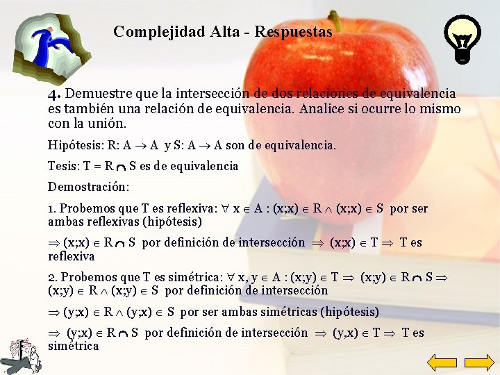 Complejidad Alta - Respuestas 4. Demuestre que la intersección de dos relaciones de equivalencia