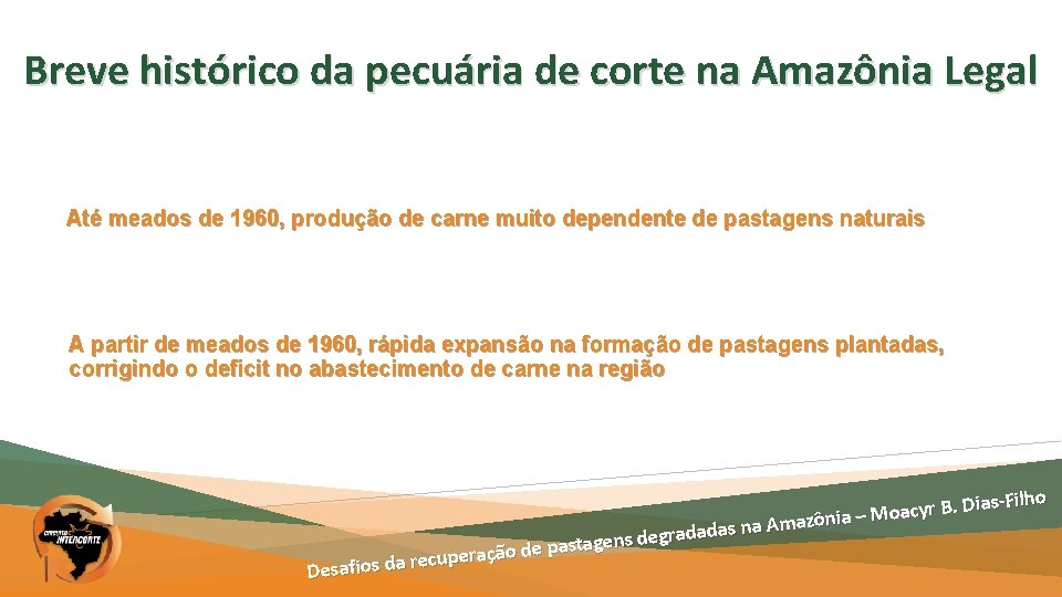 Breve histórico da pecuária de corte na Amazônia Legal Até meados de 1960, produção