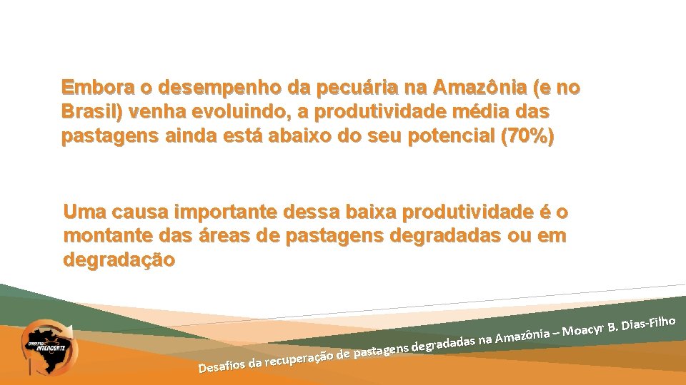 Embora o desempenho da pecuária na Amazônia (e no Brasil) venha evoluindo, a produtividade