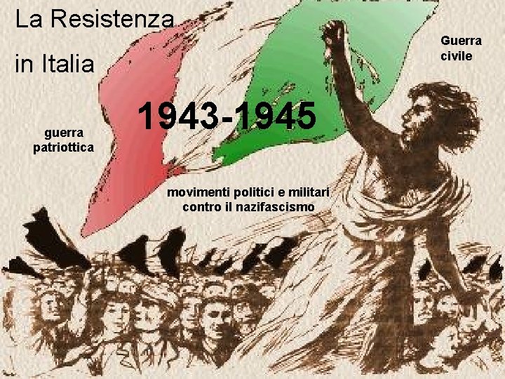 La Resistenza Guerra civile in Italia guerra patriottica 1943 -1945 movimenti politici e militari