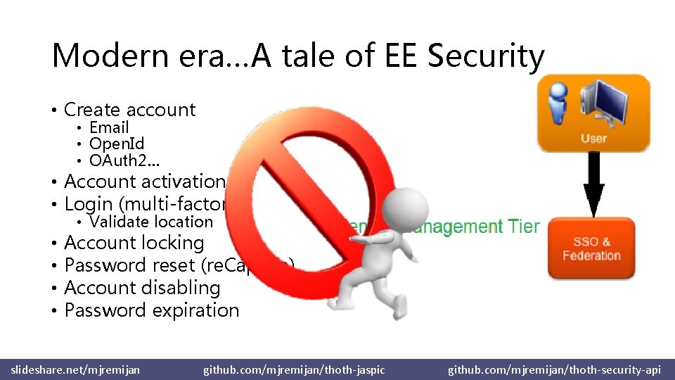 Modern era…A tale of EE Security • Create account • Email • Open. Id