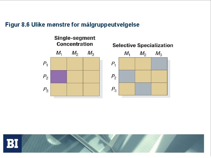 Figur 8. 6 Ulike mønstre for målgruppeutvelgelse 