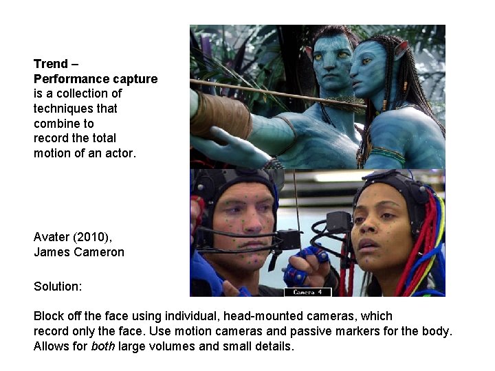 Trend – Performance capture is a collection of techniques that combine to record the