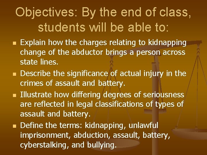 Objectives: By the end of class, students will be able to: n n Explain Objectives: By the end of class, students will be able to: n n Explain