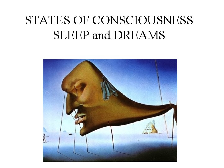 STATES OF CONSCIOUSNESS SLEEP and DREAMS 