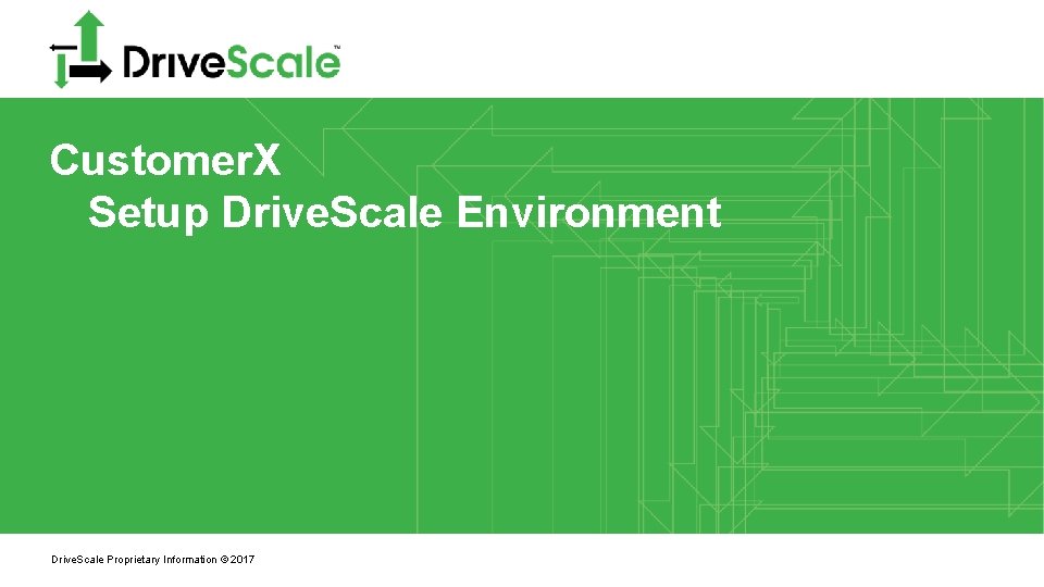 Customer. X Setup Drive. Scale Environment Drive. Scale Proprietary Information © 2017 