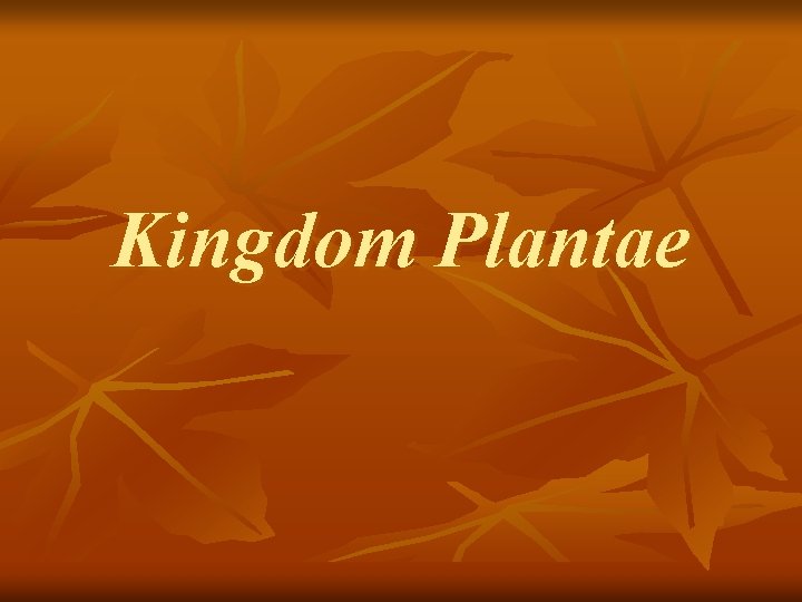 Kingdom Plantae 