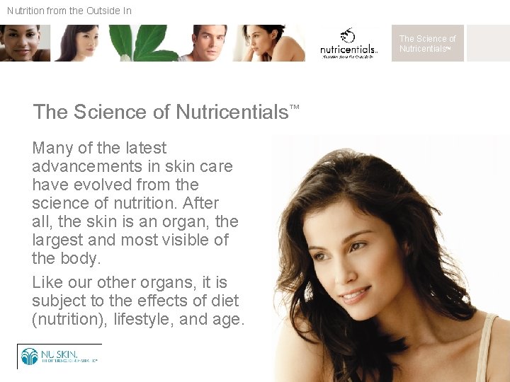 Nutrition from the Outside In The Science of Nutricentials™ Many of the latest advancements