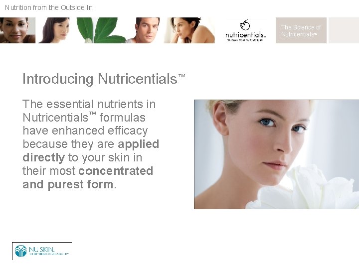 Nutrition from the Outside In The Science of Nutricentials™ Introducing Nutricentials™ The essential nutrients