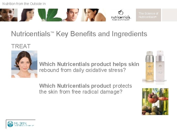 Nutrition from the Outside In The Science of Nutricentials™ Key Benefits and Ingredients TREAT