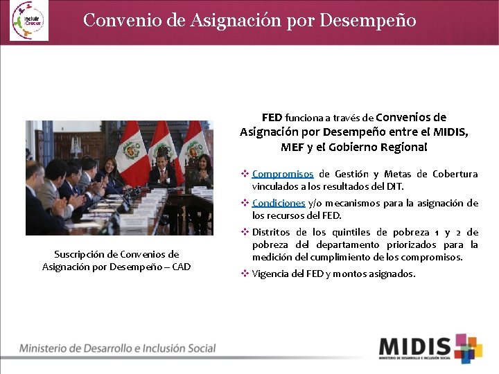 Convenio de Asignación por Desempeño FED funciona a través de Convenios de Asignación por