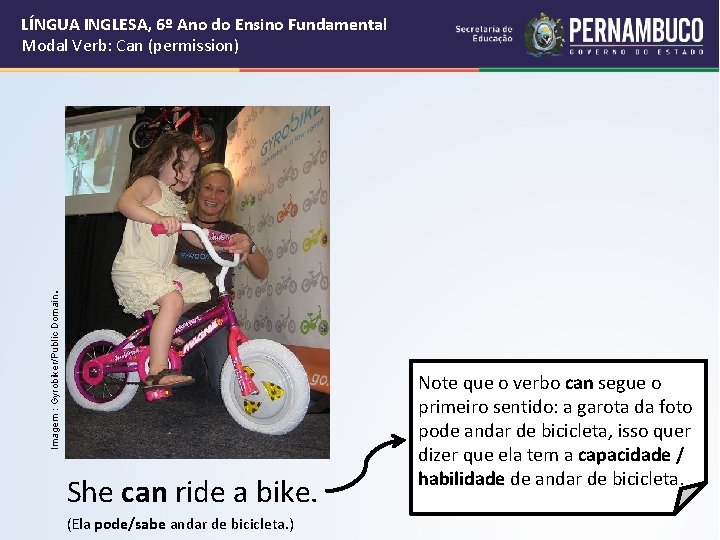 Imagem : Gyrobiker/Public Domain . LÍNGUA INGLESA, 6º Ano do Ensino Fundamental Modal Verb: