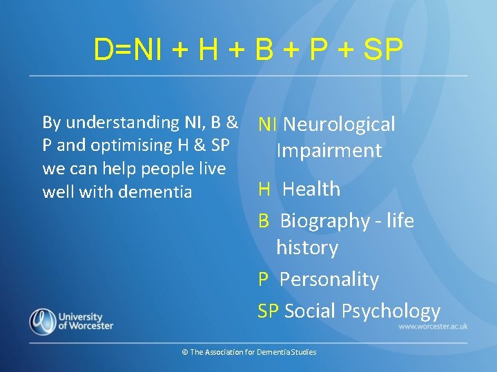 D=NI + H + B + P + SP By understanding NI, B &