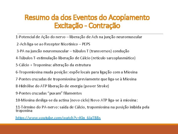 Resumo da dos Eventos do Acoplamento Excitação - Contração 1 -Potencial de Ação do Resumo da dos Eventos do Acoplamento Excitação - Contração 1 -Potencial de Ação do