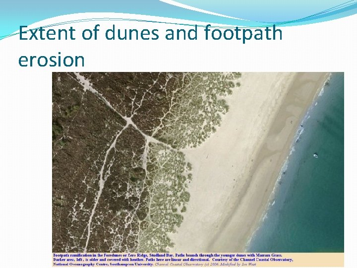 Extent of dunes and footpath erosion 