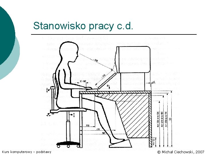 Stanowisko pracy c. d. Kurs komputerowy – podstawy © Michał Ciechowski, 2007 
