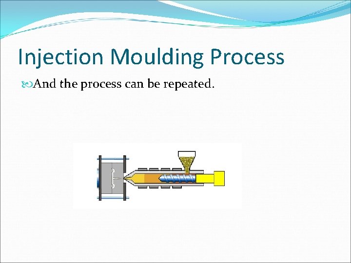 Injection Moulding Process And the process can be repeated. 