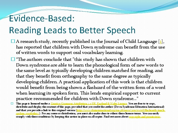 Evidence-Based: Reading Leads to Better Speech � A research study, recently published in the