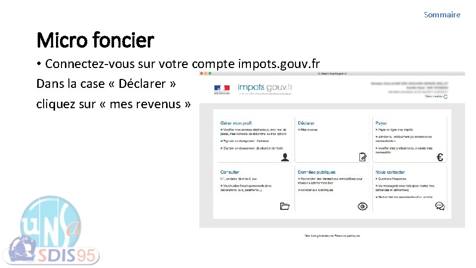 Sommaire Micro foncier • Connectez-vous sur votre compte impots. gouv. fr Dans la case