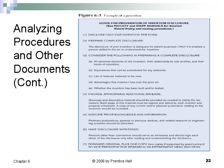 Analyzing Procedures and Other Documents (Cont. ) Chapter 6 © 2008 by Prentice Hall