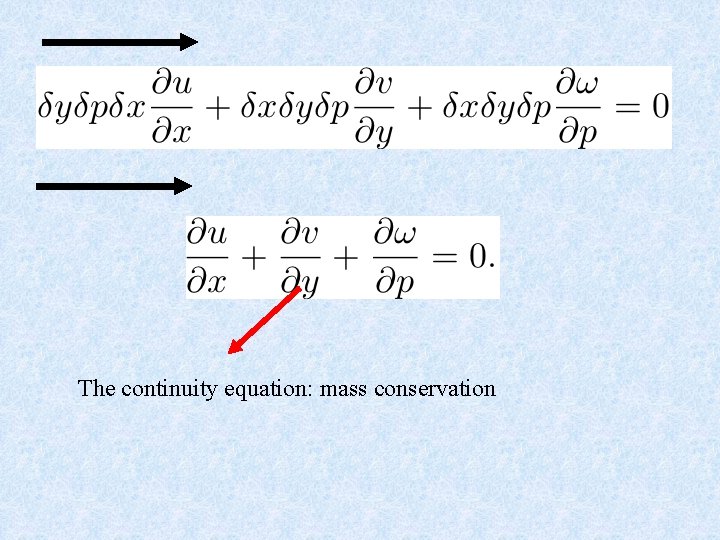 The continuity equation: mass conservation 