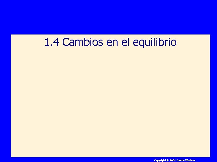1. 4 Cambios en el equilibrio Copyright © 2004 South-Western 1. 4 Cambios en el equilibrio Copyright © 2004 South-Western