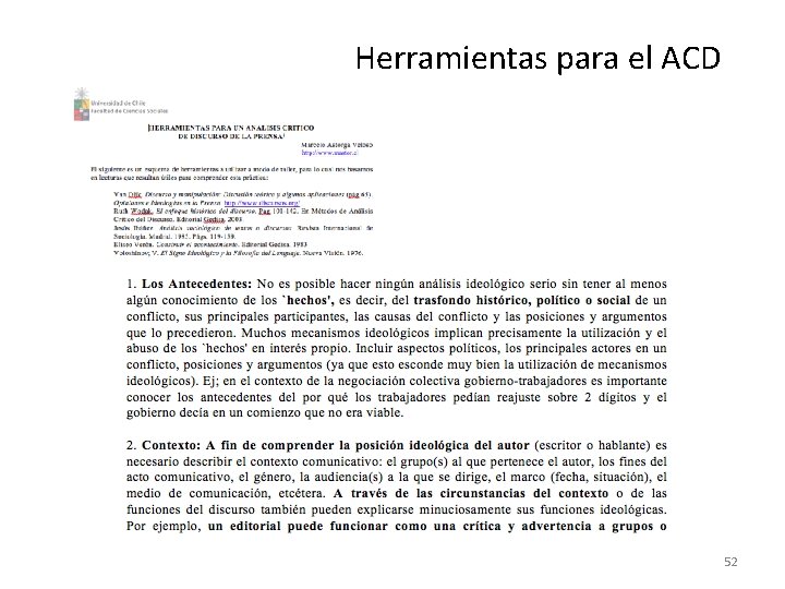 Herramientas para el ACD 52 Herramientas para el ACD 52