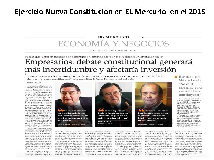Ejercicio Nueva Constitución en EL Mercurio en el 2015 58 Ejercicio Nueva Constitución en EL Mercurio en el 2015 58