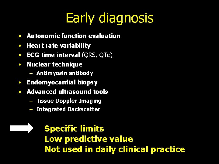 Early diagnosis · Autonomic function evaluation • Heart rate variability • ECG time interval