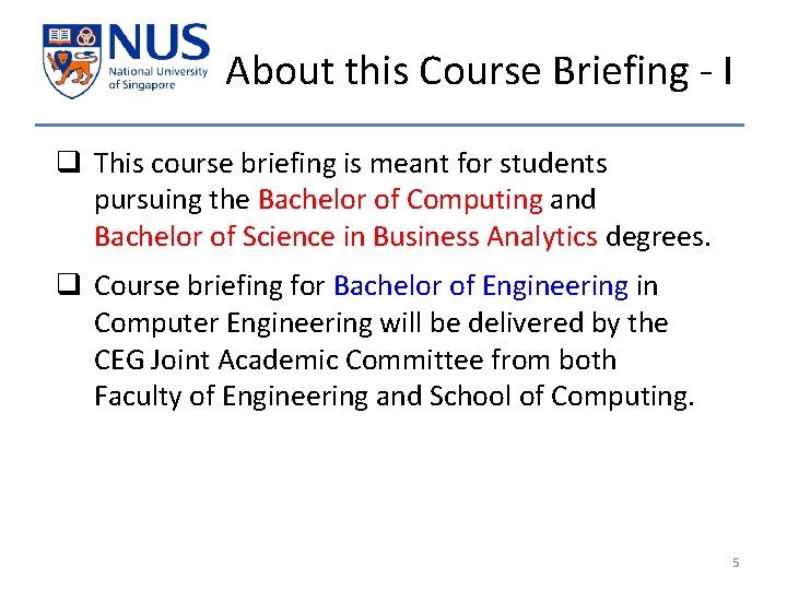 About this Course Briefing - I q This course briefing is meant for students