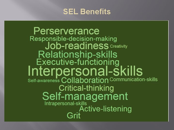 SEL Benefits SEL Benefits