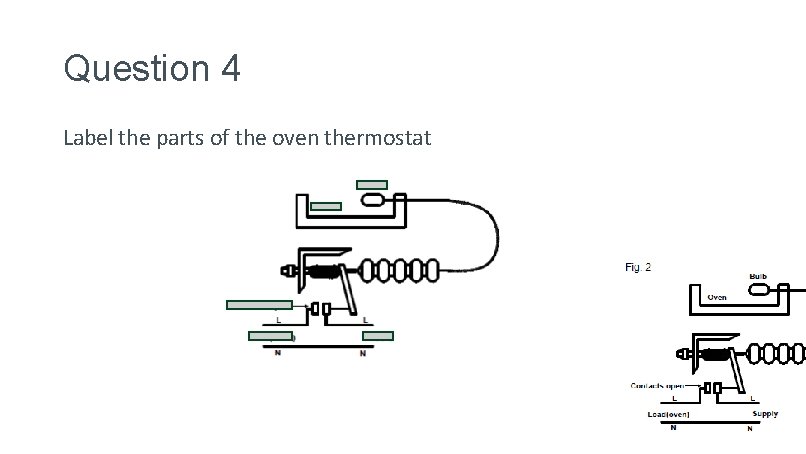 Question 4 Label the parts of the oven thermostat 