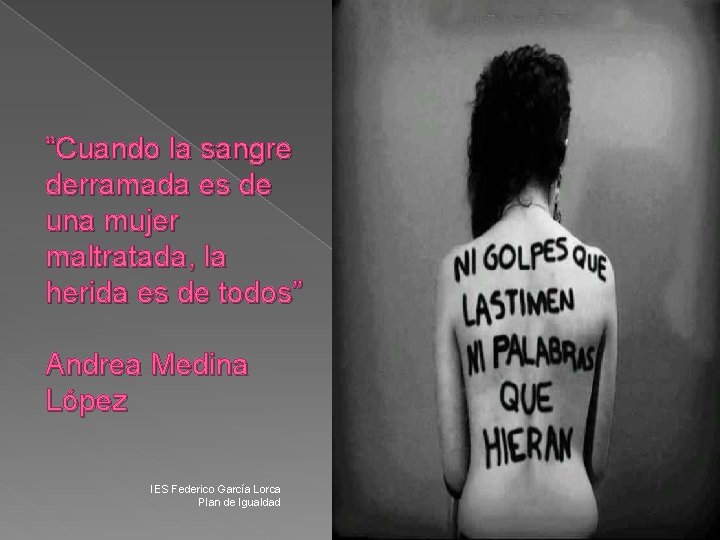 “Cuando la sangre derramada es de una mujer maltratada, la herida es de todos”