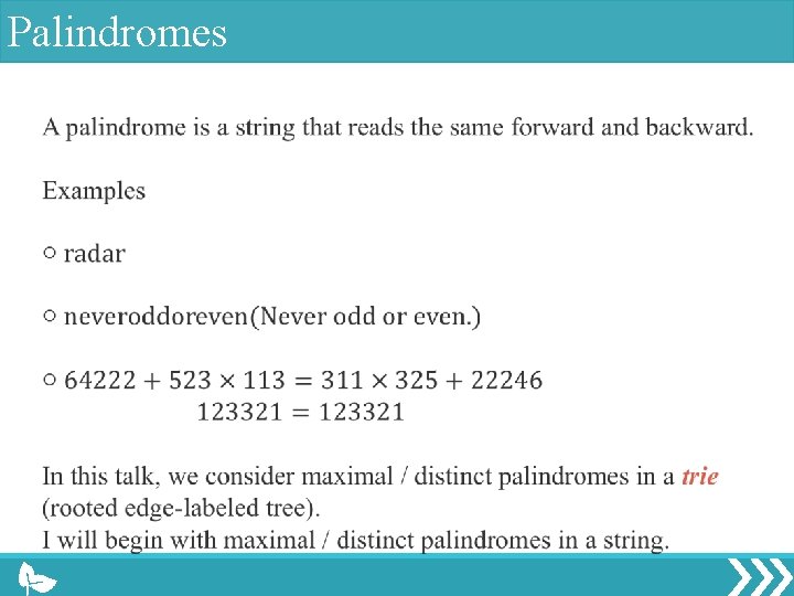 Palindromes 