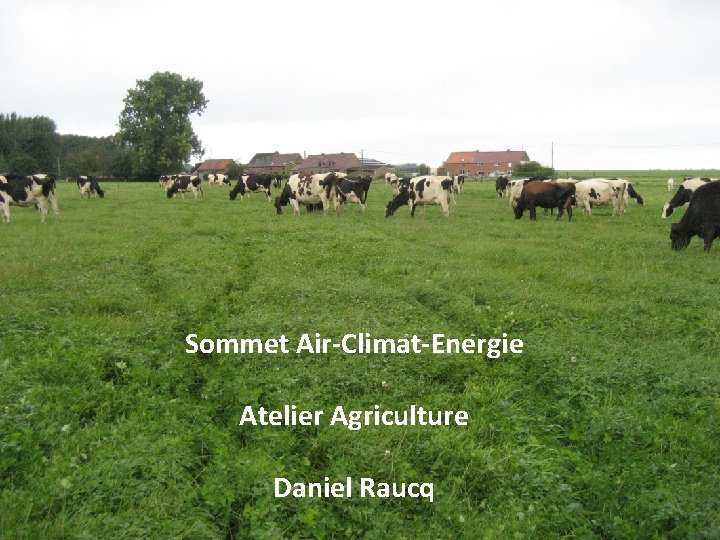 Sommet Air-Climat-Energie Atelier Agriculture Daniel Raucq Sommet Air-Climat-Energie Atelier Agriculture Daniel Raucq