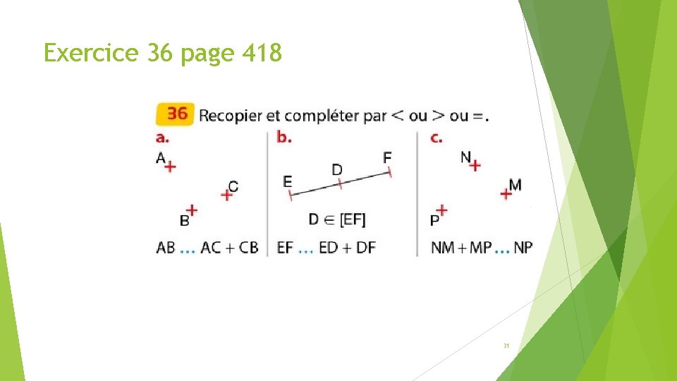 Exercice 36 page 418 31 