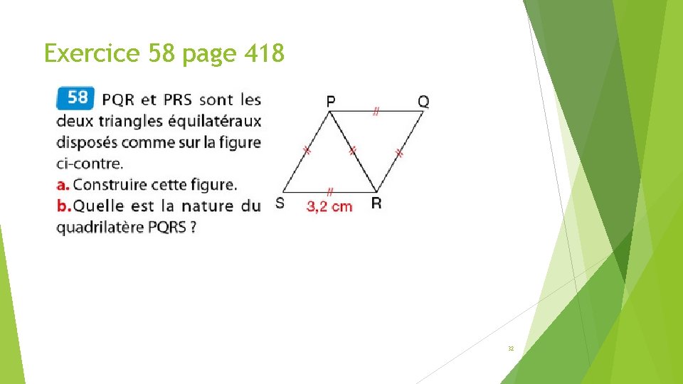 Exercice 58 page 418 32 