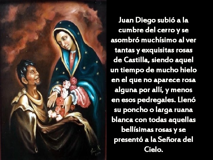 Juan Diego subió a la cumbre del cerro y se asombró muchísimo al ver