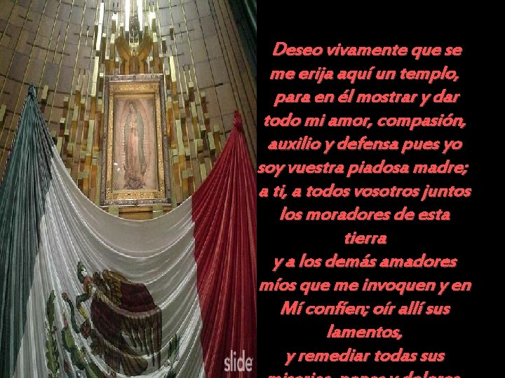  Deseo vivamente que se me erija aquí un templo, para en él mostrar